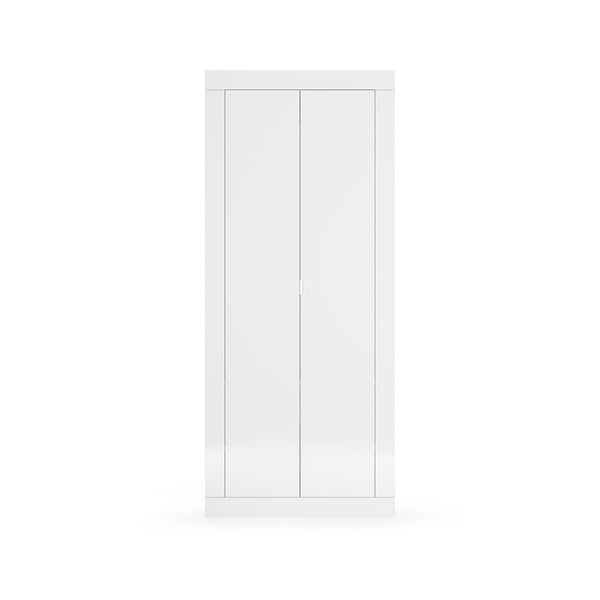 online Armadio Guardaroba con Appendiabiti e Ripiani 78x34,5x186,5 cm Linea Basic Bianco Lucido