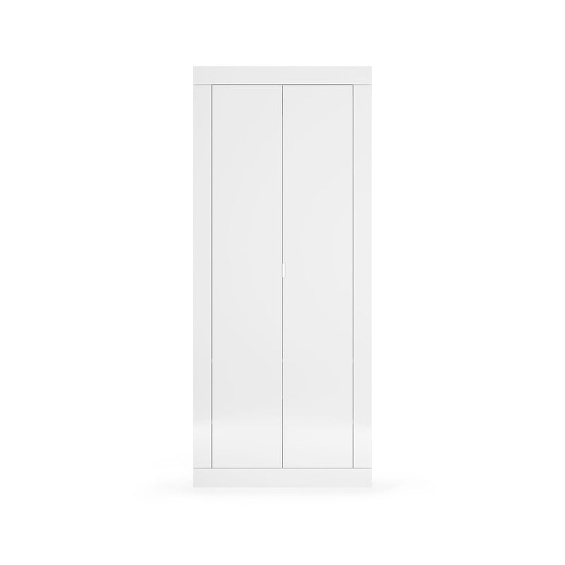 Armadio Guardaroba con Appendiabiti e Ripiani 78x34,5x186,5 cm Linea Basic Bianco Lucido-1