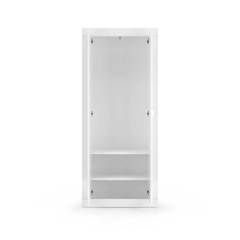 Armadio Guardaroba con Appendiabiti e Ripiani 78x34,5x186,5 cm Linea Basic Bianco Lucido-2