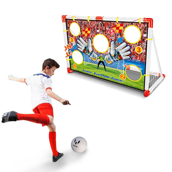 acquista Porta da Calcio Per Bambini 120X73cm Allenamento Rigori Fori Punteggio E Pallone