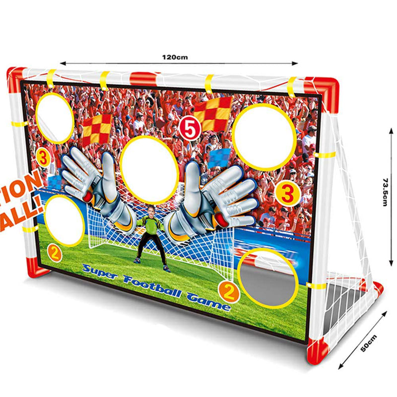 Porta da Calcio Per Bambini 120X73cm Allenamento Rigori Fori Punteggio E Pallone-2