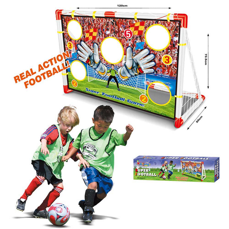 Porta da Calcio Per Bambini 120X73cm Allenamento Rigori Fori Punteggio E Pallone-3