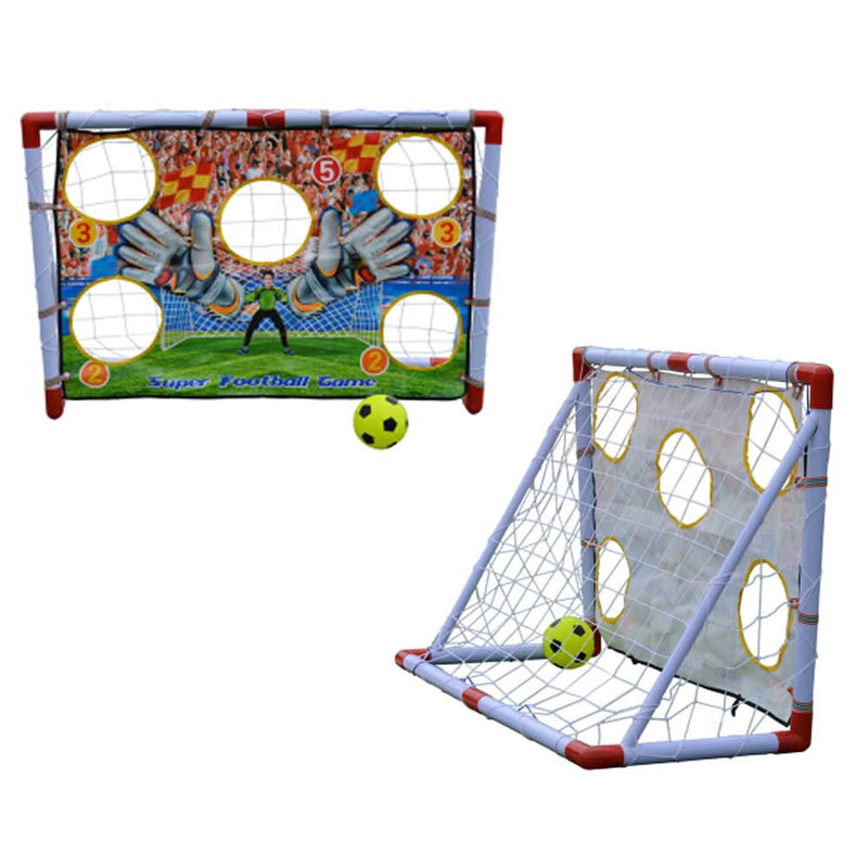 Porta da Calcio Per Bambini 120X73cm Allenamento Rigori Fori Punteggio E Pallone-4