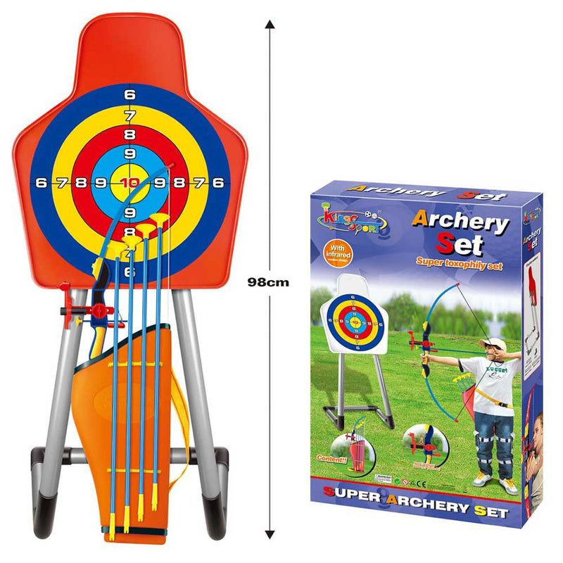 Set Arciere Per Bambini Con Arco 4 Frecce Mirino Laser Bersaglio E Portafrecce-2