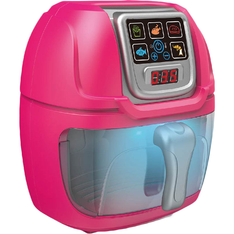 Friggitrice ad Aria Giocattolo per Bambini Rosa con Accessori Playset da Cucina-1