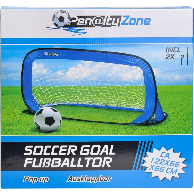 Porta Da Calcio Apertura Pop-Up 122x66cm Sport Esterno Calcetto Blu Penalty Zone-3