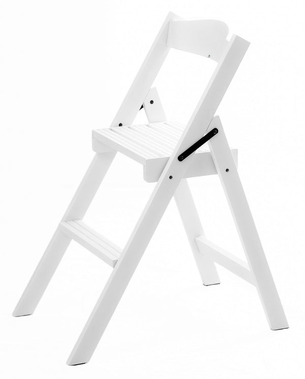 prezzo Sedia Scala Pieghevole 51x41xh75 cm in Legno Faggio Massello Bianco Laccato