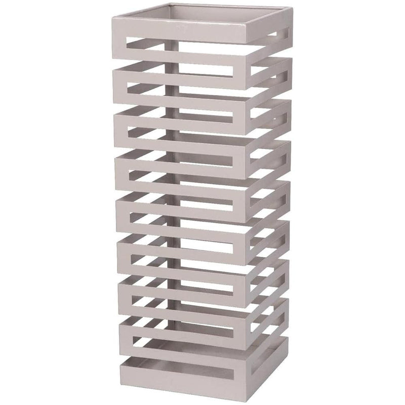 Portaombrelli in Metallo Design Moderno Porta Ombrelli Quadrato Stand Grigio-2