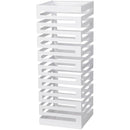 Portaombrelli in Metallo Design Moderno Porta Ombrelli Quadrato Stand Bianco-3