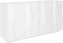 Credenza 4 Ante Battenti 162,4x44,2x86 cm Ping Bianco Lucido-1