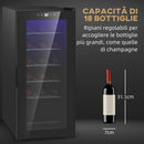 Cantinetta Frigorifero 18 Bottiglie di Vino Display e Luce LED e Controllo Temperatura   -4