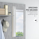 Mobile Guardaroba per Ingresso con Specchio Appendiabiti e Armadio 145x29x184 cm Grigio e Bianco  -5