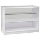 Set 3 Banconi Negozio Modulari Ripiani in Vetro in Laminato Bianco Brillante -8