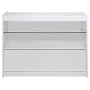 Set 3 Banconi Negozio Modulari Ripiani in Vetro in Laminato Bianco Brillante -7