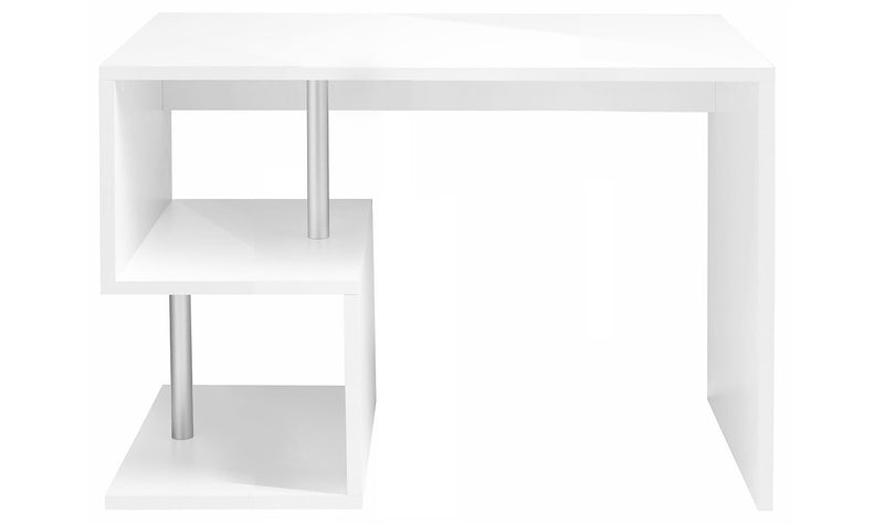 Scrivania con 2 Ripiani 100x50x77,5 cm Esse Bianco Lucido-3