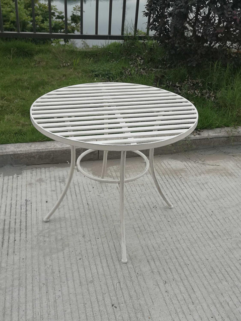 Tavolo da Giardino Ø60xh51 cm in Metallo Ragusa Avorio-2