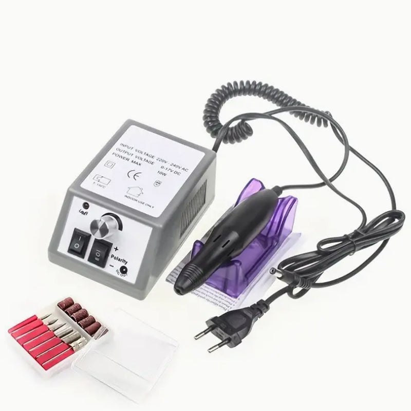 Fresa Elettrica per Unghie Lima Silenziosa Manicure Pedicure 6 Punte Accessori-4