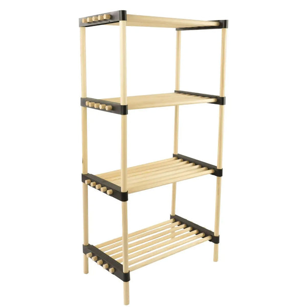 online Scaffale Modulare Multiuso Bagno Mensole 4 ripiani Bambù Salvaspazio 48x28x93cm