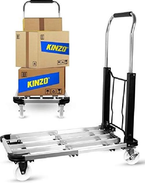 Carrello Portapacchi Pieghevole Portatutto 4 Ruote a Pianale Portata 150Kg Kinzo-5