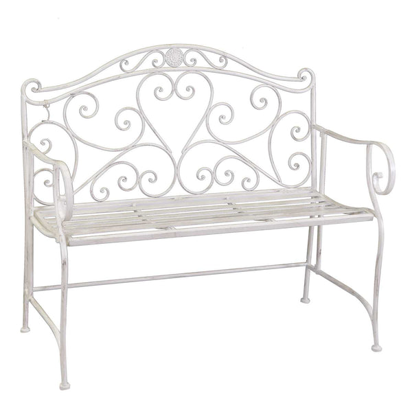 Panchina da Giardino 103x54xh95 cm in Metallo Ragusa Avorio sconto