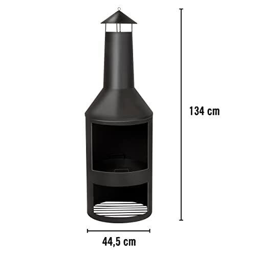 Stufa a Legna da Giardino 134x44,5 cm in Acciaio con Attizzatoio Nero -2