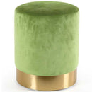 Pouf Poggiapiedi 31x31x38 cm in Metallo MDF e Tessuto Velluto Verde Lime -1