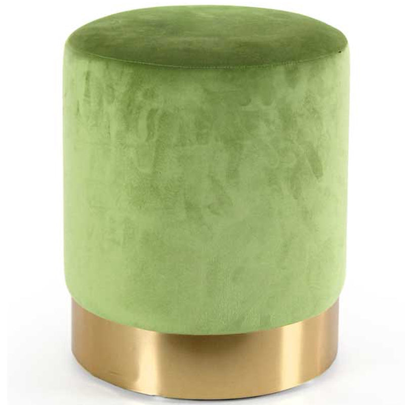 Pouf Poggiapiedi 31x31x38 cm in Metallo MDF e Tessuto Velluto Verde Lime -1