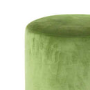 Pouf Poggiapiedi 31x31x38 cm in Metallo MDF e Tessuto Velluto Verde Lime -3