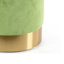 Pouf Poggiapiedi 31x31x38 cm in Metallo MDF e Tessuto Velluto Verde Lime -4