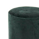 Pouf Poggiapiedi 31x31x38 cm in Metallo MDF e Tessuto Velluto Verde Scuro-3