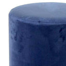 Pouf Poggiapiedi 31x31x38 cm in Metallo MDF e Tessuto Velluto Blu -3