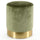 Pouf Poggiapiedi 31x31x38 cm in Metallo MDF e Tessuto Velluto Verde Antico