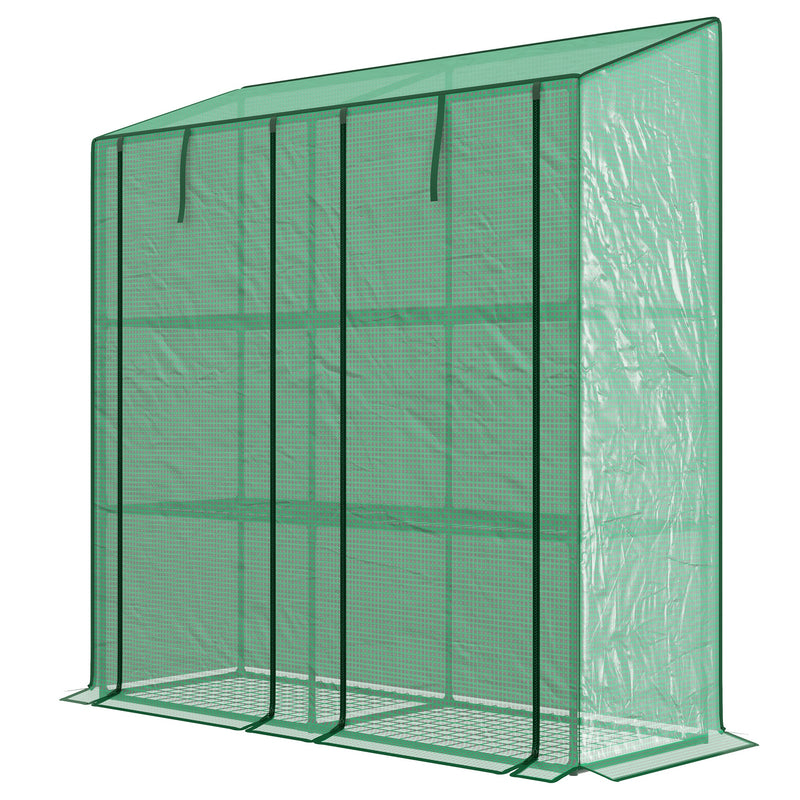 Serra da Giardino 6 Mensole e 2 Porte Avvolgibili 143x46x151cm Copertura in PE Verde-1