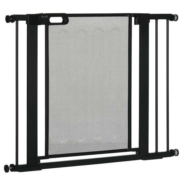 Cancellino per Cani Estensibile a Pressione con Chiusura Automatica 75-103x76 cm in Acciaio e ABS Nero online