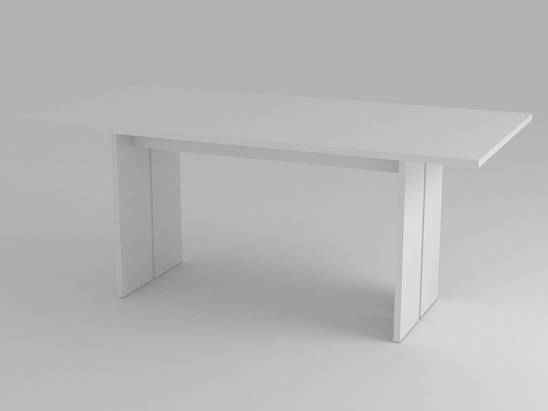 Tavolo Rettangolare 160x90x75 cm Bologna Bianco Lucido-1