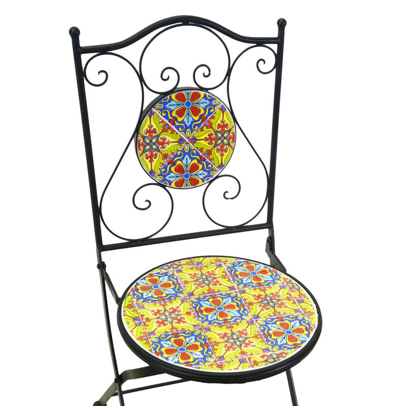 Set Tavolino e 2 Sedie Ø60xh75 cm in Metallo Catania Multicolor-6