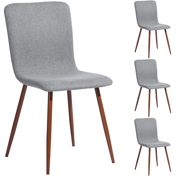 Set 4 Sedie per Sala da Pranzo Grigio con Gambe Effetto Legno Seduta Ergonomica acquista