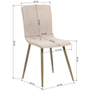 Set 6 Sedie per Sala da Pranzo Beige con Gambe Acciaio Dorato Seduta Ergonomica-5