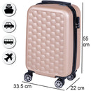 Trolley Cabina Rigido Bagaglio a Mano 33.5x22x55 cm con Maniglia Telescopica Oro-3