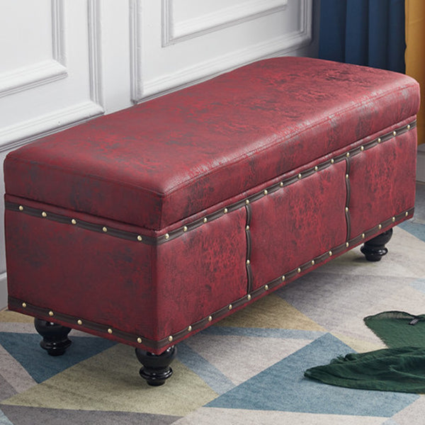 Cassapanca Contenitore Ecopelle Divano Panca Pouf Contenitore 80x43 cm Bordeaux prezzo