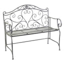 Panchina da Giardino 103x54xh95 cm in Metallo Ragusa Grigio-1