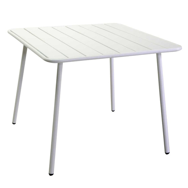 prezzo Tavolo da Giardino 80x80xh72 cm in Metallo Rovigo Bianco