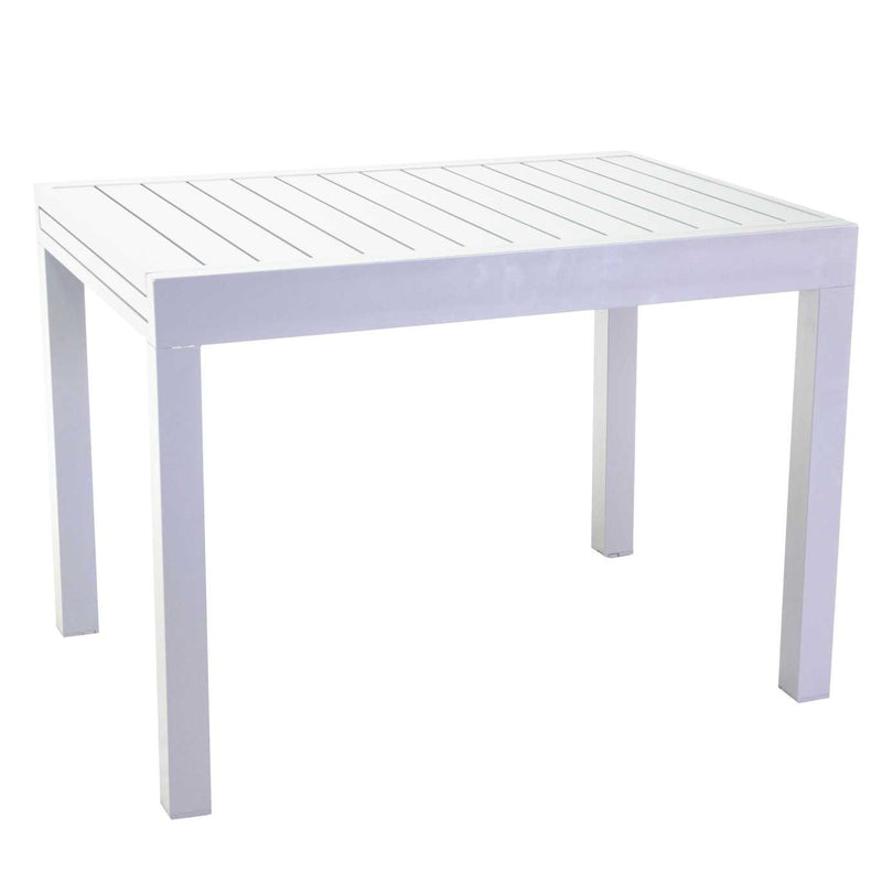 Tavolo Allungabile da Giardino 105/210x75xh75 cm in Alluminio Cleveland Bianco-1