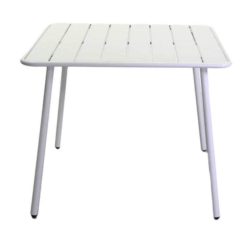 Tavolo da Giardino 80x80xh72 cm in Metallo Rovigo Bianco-2