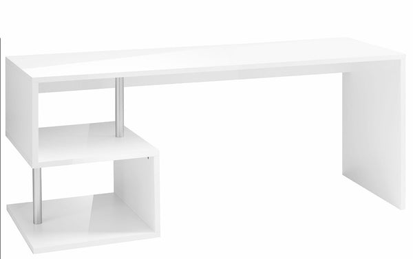 acquista Scrivania con 2 Ripiani 180x60x77,5 cm Esse Bianco Lucido