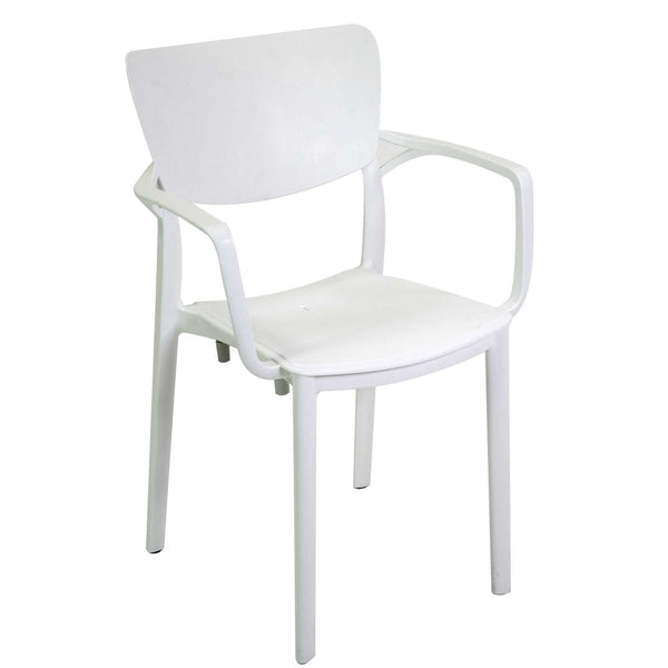 Sedia da Giardino 54,5x53xh84 cm in Polipropilene Damla Bianco-1