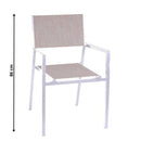 Sedia da Giardino 55x56xh86 cm in Alluminio e Texilene Cleveland Bianco-2