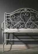 Panchina da Giardino 103x54xh95 cm in Metallo Ragusa Grigio-2