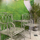 Panchina da Giardino 155x68,5xh91,5 cm in Metallo Ragusa Grigio-3