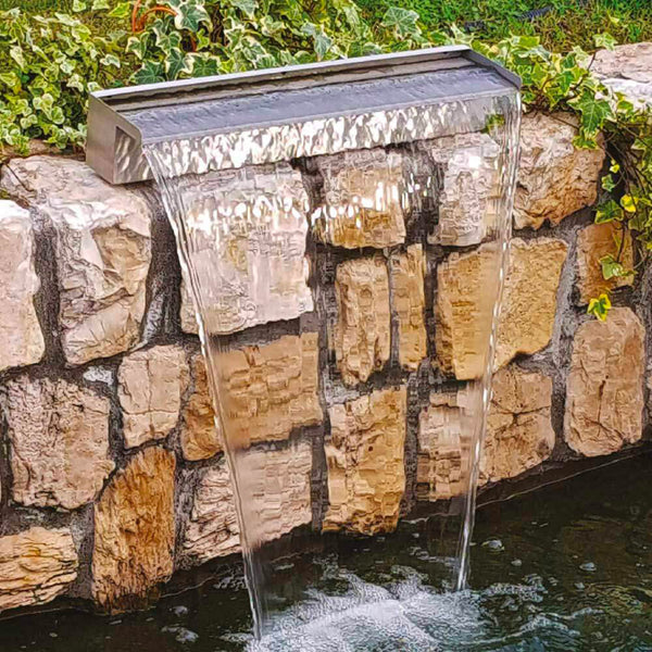 Lama d’Acqua Effetto a Cascata per Piscina o Laghetto 60x14xH10 cm in Acciaio Inox Lucido sconto